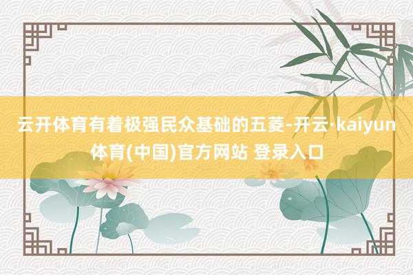 云开体育有着极强民众基础的五菱-开云·kaiyun体育(中国)官方网站 登录入口