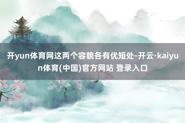 开yun体育网这两个容貌各有优短处-开云·kaiyun体育(中国)官方网站 登录入口