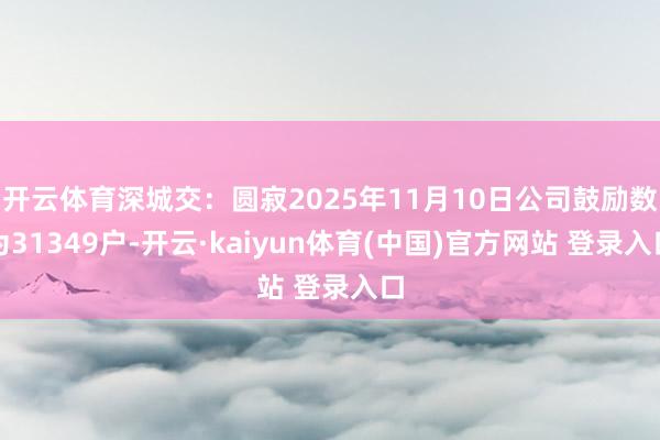 开云体育深城交：圆寂2025年11月10日公司鼓励数为31349户-开云·kaiyun体育(中国)官方网站 登录入口